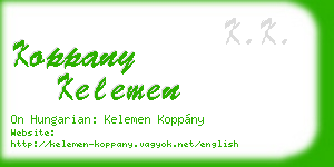 koppany kelemen business card